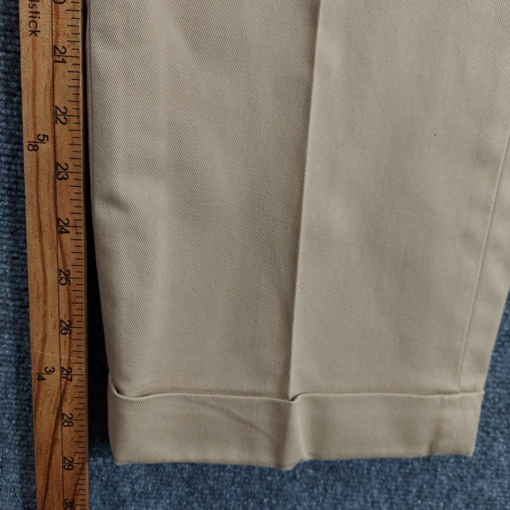 Brooks Brothers Advantage Chino Elliot Men 35x29 Tan Pleated Cuffed Pants - Picture 8 of 10